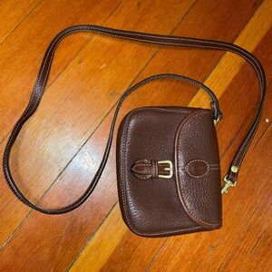 Vintage Liz Claiborne Brown Leather Mini Crossbody Bag
